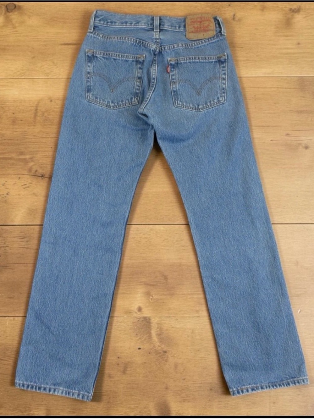 Levi's 501 Jeans Mens 28x30 (Actual 27x28) Blue Vintage Button Fly Straight Leg - Picture 2 of 6